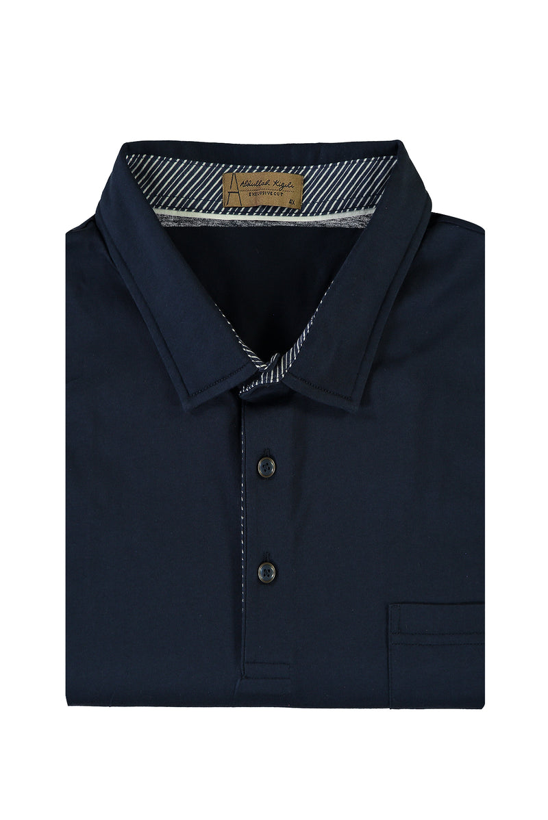 Koyu Lacivert Büyük Beden Polo Yaka T-shirt