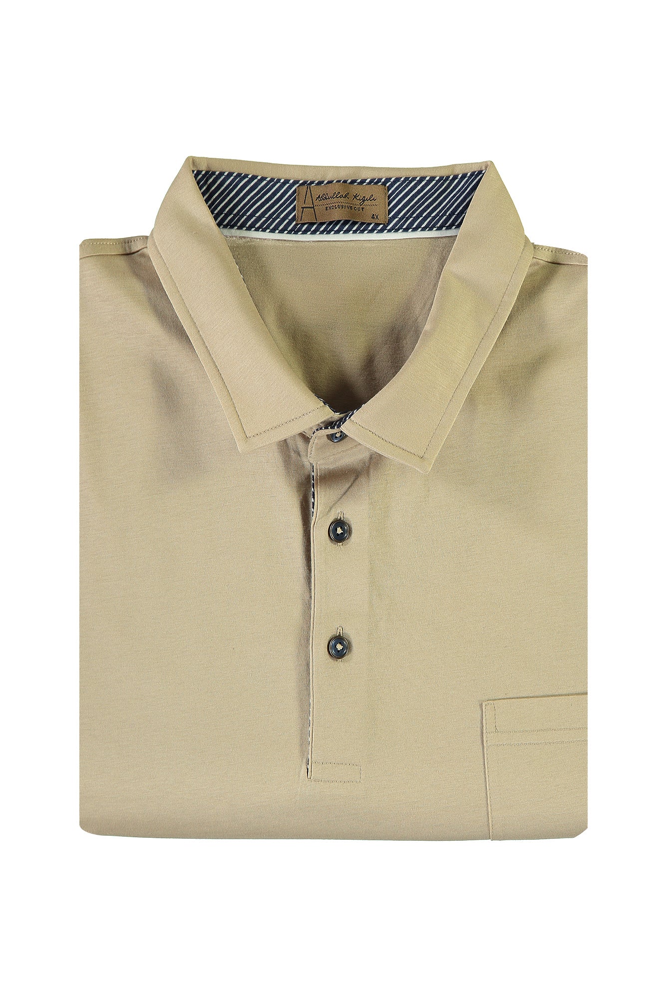 Açık Camel Büyük Beden Polo Yaka T-shirt