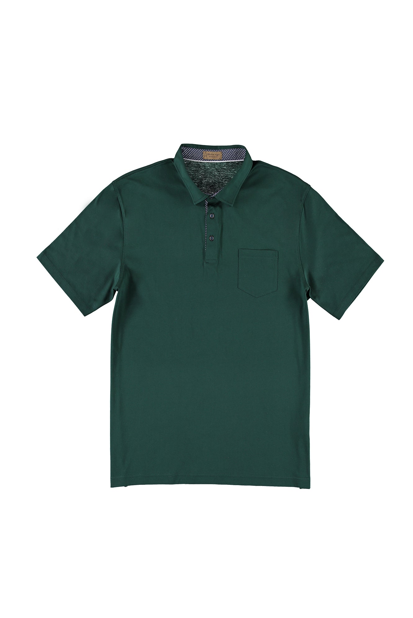 Zümrüt Yeşili Büyük Beden Polo Yaka Pamuk T-shirt