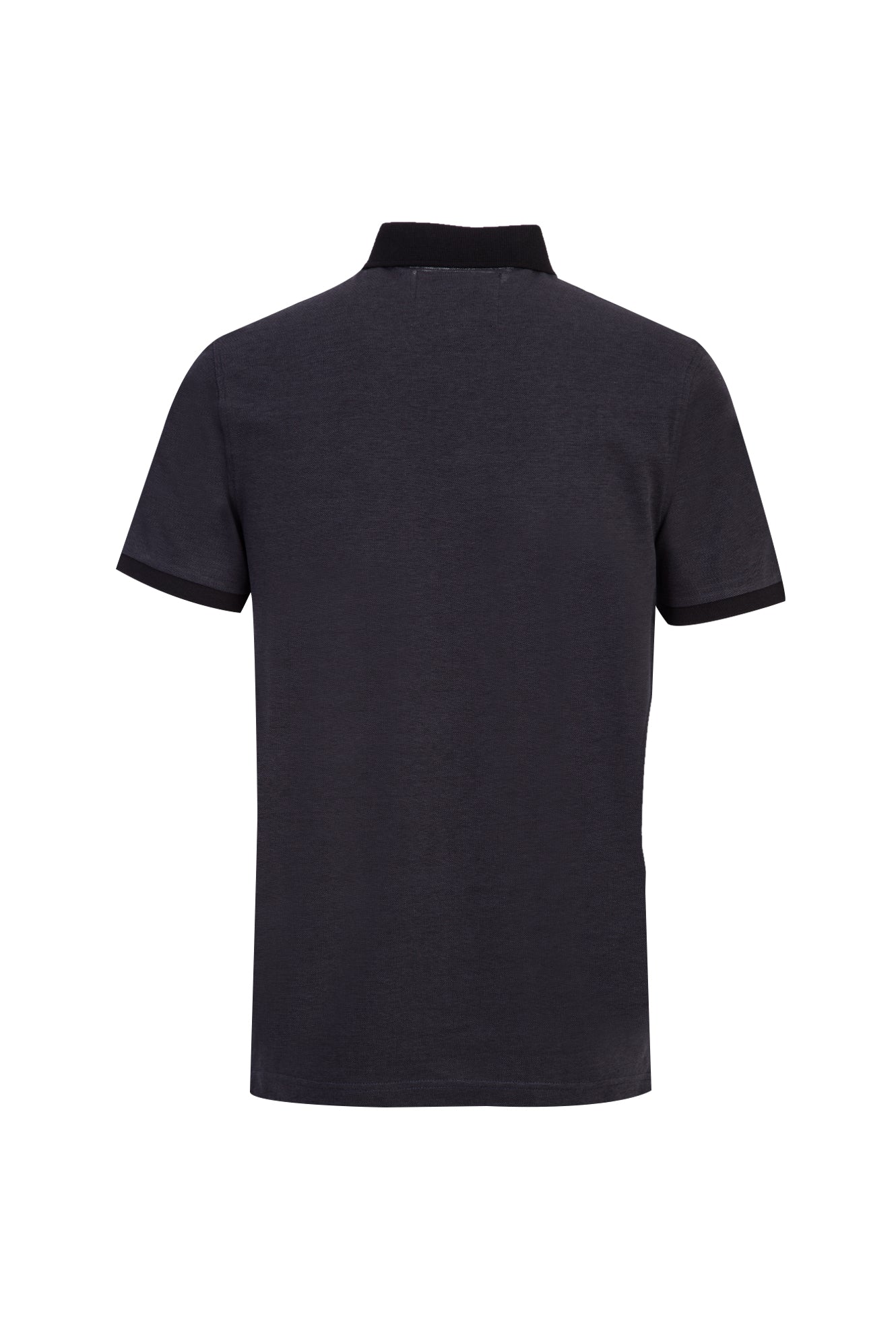 Siyah Polo Yaka Regular Fit Merserize Pamuk T-shirt