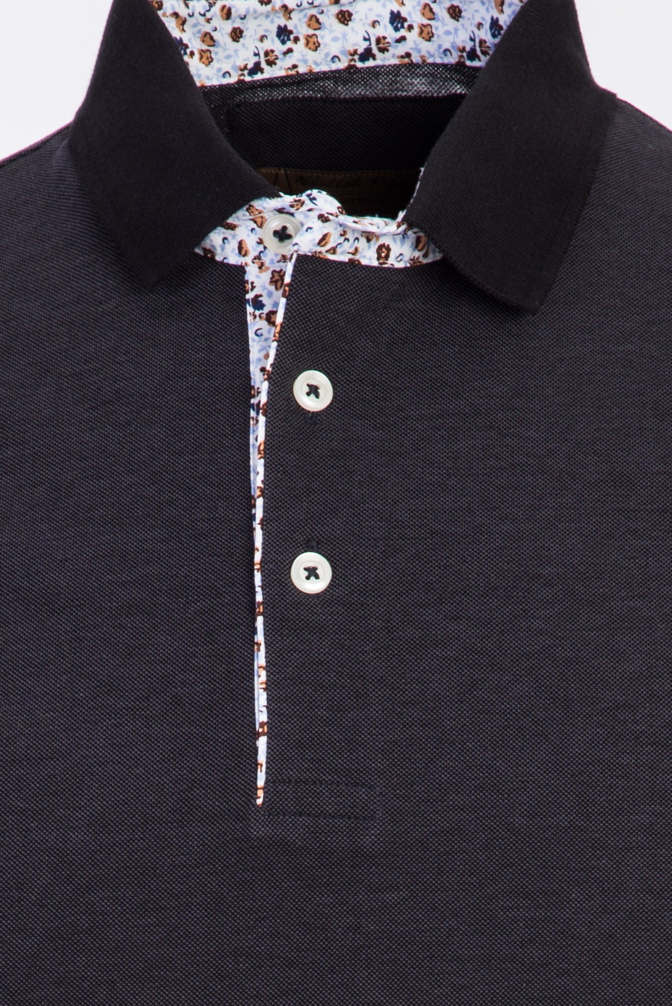 Siyah Polo Yaka Regular Fit Merserize Pamuk T-shirt