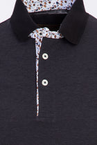 Siyah Polo Yaka Regular Fit Merserize Pamuk T-shirt