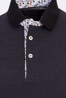 Siyah Polo Yaka Regular Fit Merserize Pamuk T-shirt