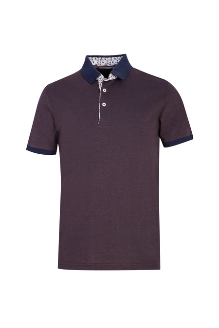 Koyu Lacivert Polo Yaka Regular Fit Merserize Pamuk T-shirt