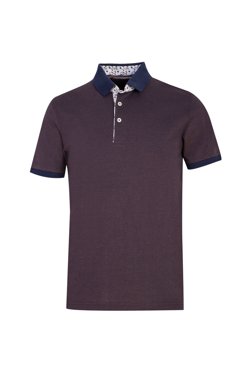 Koyu Lacivert Polo Yaka Regular Fit Merserize Pamuk T-shirt