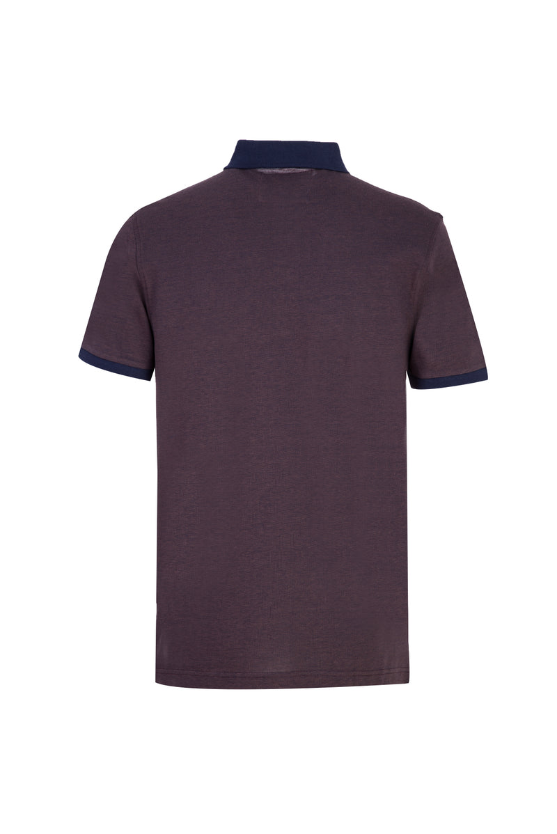 Koyu Lacivert Polo Yaka Regular Fit Merserize Pamuk T-shirt