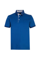 Kobalt Mavi Polo Yaka Regular Fit Merserize Pamuk T-shirt