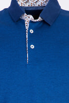 Kobalt Mavi Polo Yaka Regular Fit Merserize Pamuk T-shirt