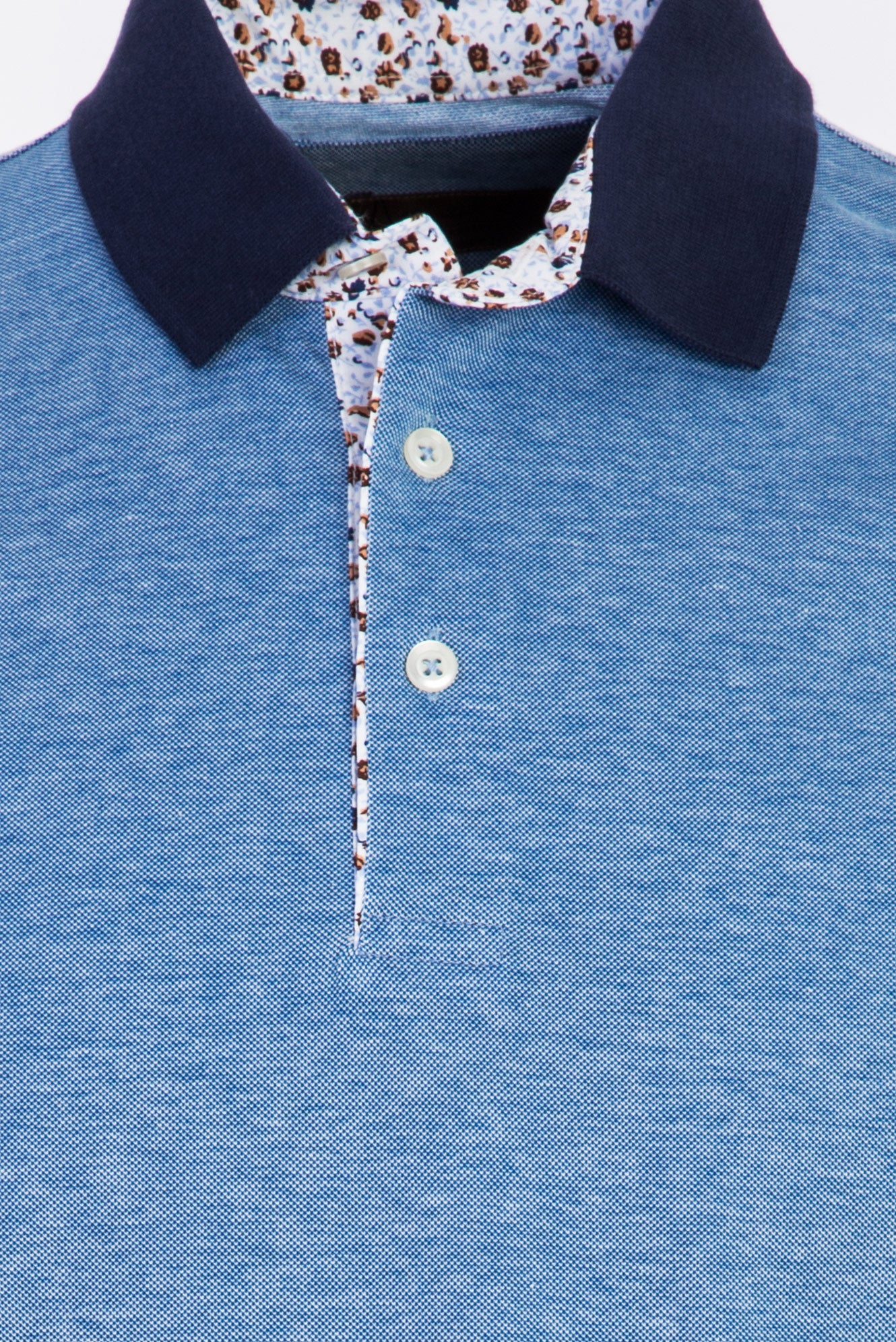 Koyu Mavi  Polo Yaka Regular Fit Merserize Pamuk T-shirt