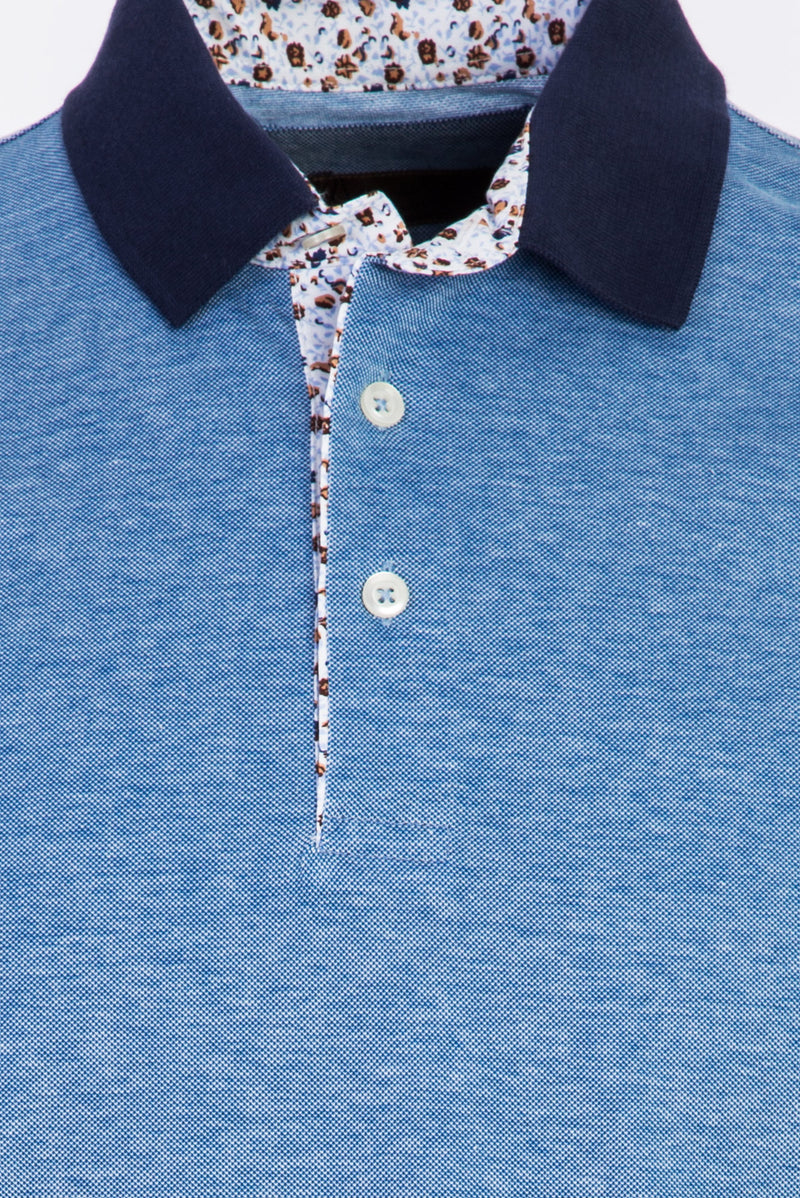 Koyu Mavi  Polo Yaka Regular Fit Merserize Pamuk T-shirt