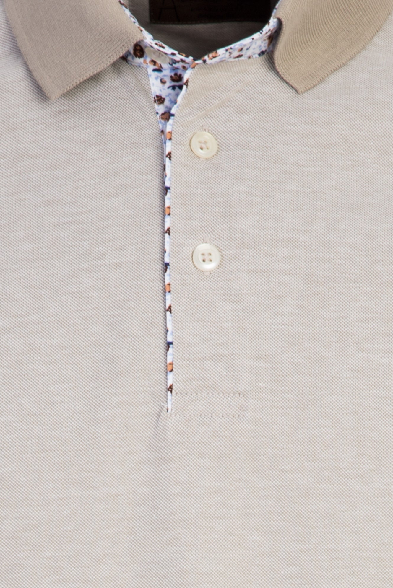 Açık Camel Polo Yaka Regular Fit Merserize Pamuk T-shirt