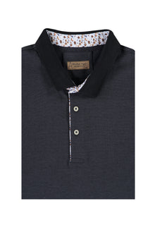 Siyah Büyük Beden Polo Yaka Pamuk T-shirt