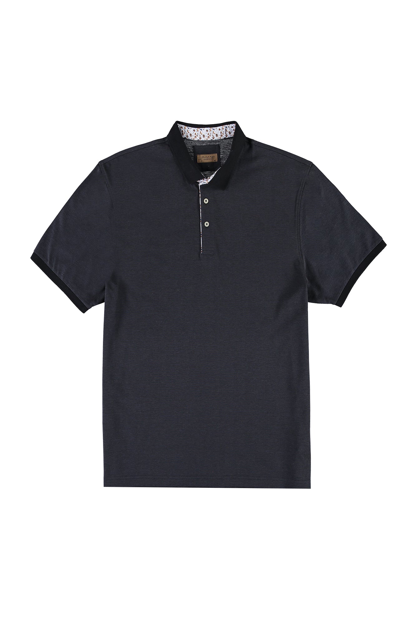 Siyah Büyük Beden Polo Yaka Pamuk T-shirt