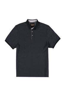 Siyah Büyük Beden Polo Yaka Pamuk T-shirt