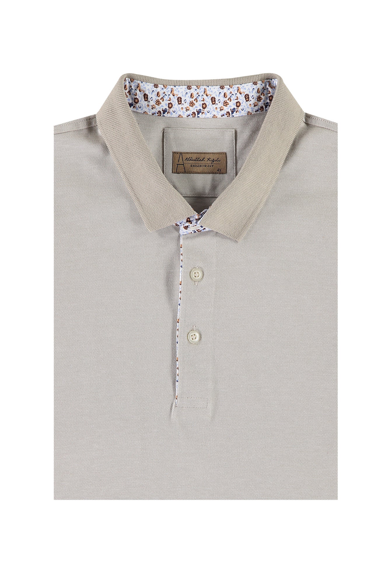Açık Camel Büyük Beden Polo Yaka T-shirt