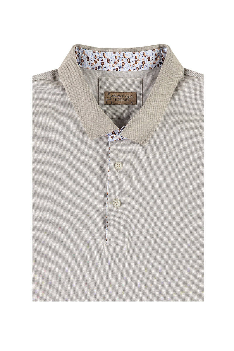 Açık Camel Büyük Beden Polo Yaka T-shirt