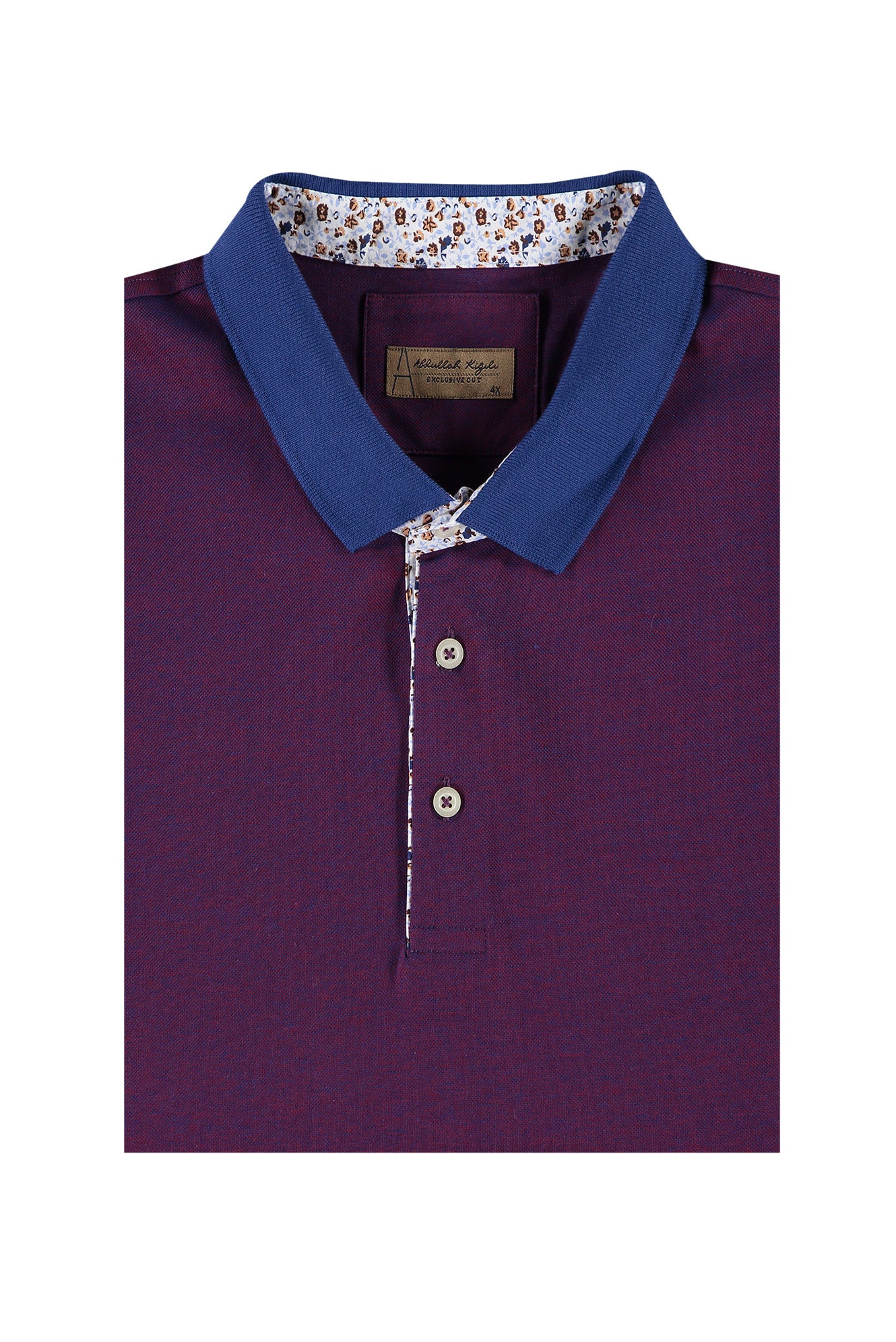 Kırmızı Büyük Beden Polo Yaka Pamuk T-shirt