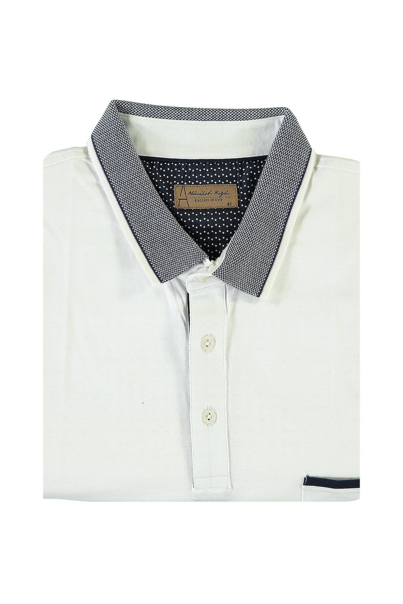 Beyaz Büyük Beden Polo Yaka T-shirt