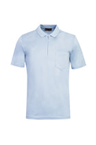 Açık Mavi Polo Yaka Fermuarlı Regular Fit Pamuk T-shirt