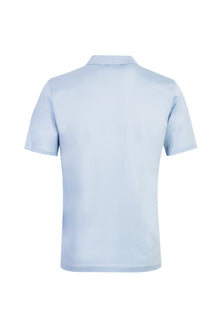 Açık Mavi Polo Yaka Fermuarlı Regular Fit Pamuk T-shirt