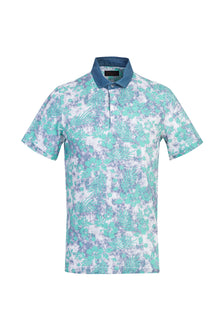 Beyaz Polo Yaka Baskılı Regular Fit Pamuk T-shirt