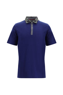 Orta Lacivert Polo Yaka Regular Fit Pamuk T-shirt