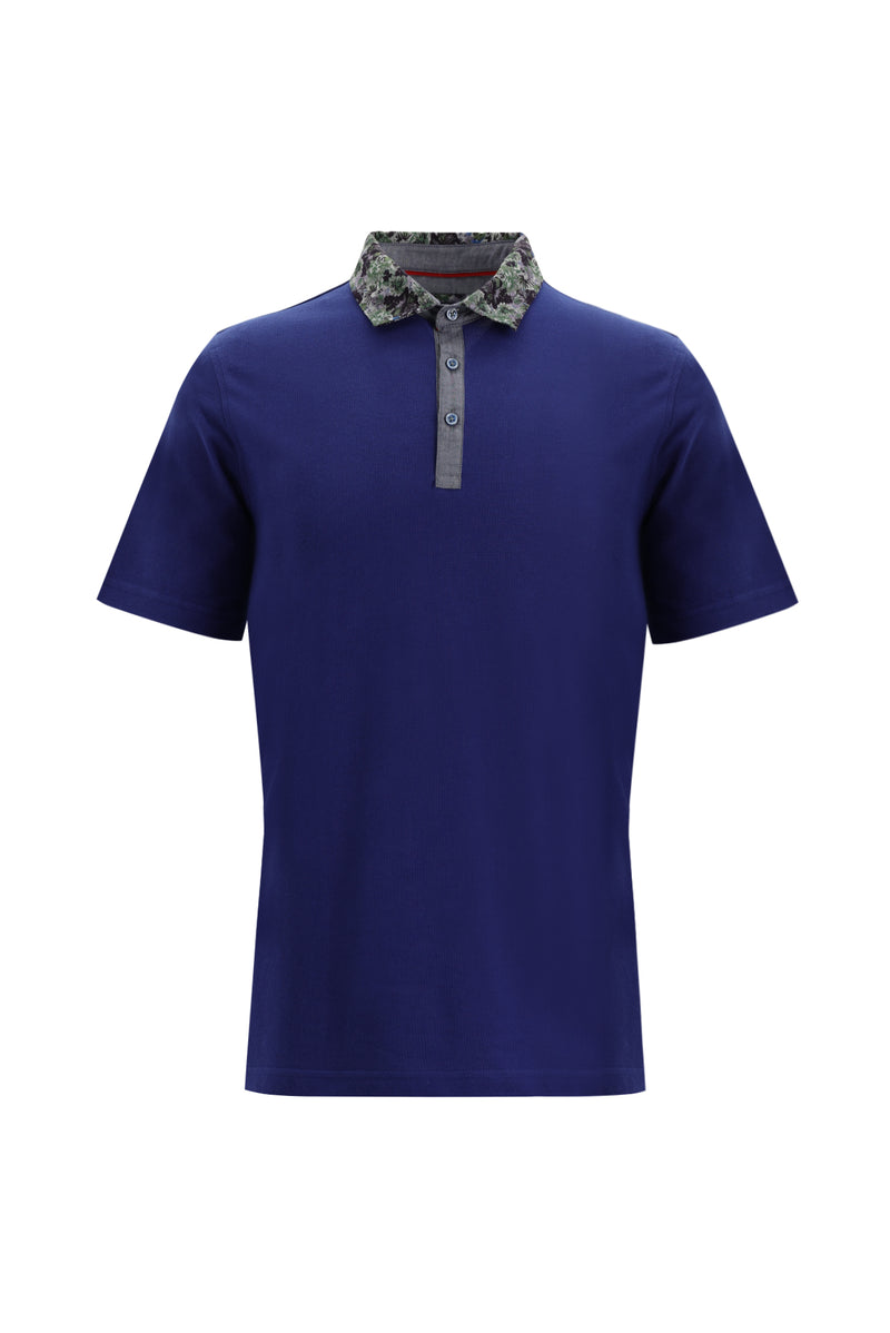 Orta Lacivert Polo Yaka Regular Fit Pamuk T-shirt