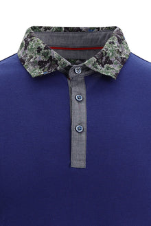 Orta Lacivert Polo Yaka Regular Fit Pamuk T-shirt