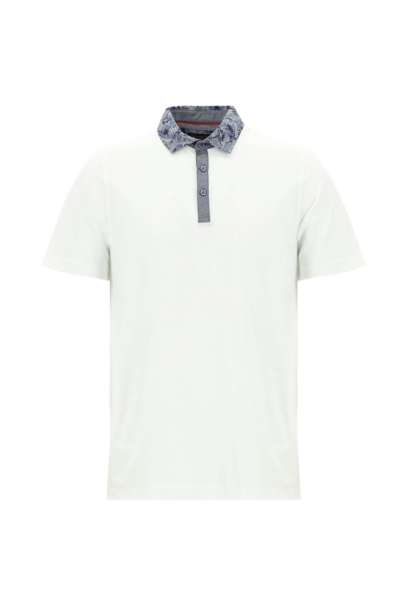 Beyaz Polo Yaka Regular Fit Pamuk T-shirt
