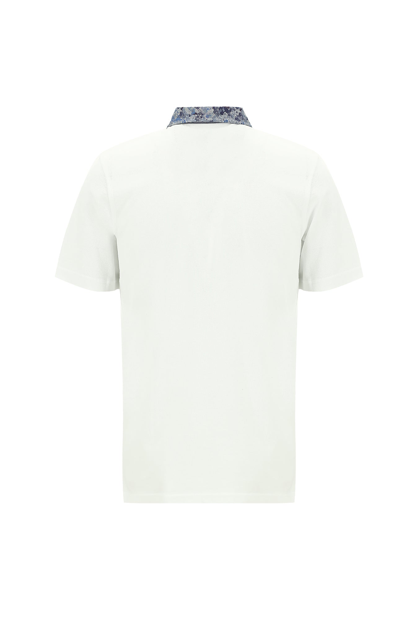 Beyaz Polo Yaka Regular Fit Pamuk T-shirt