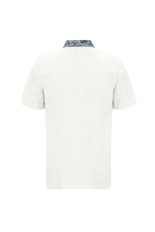 Beyaz Polo Yaka Regular Fit Pamuk T-shirt