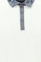 Beyaz Polo Yaka Regular Fit Pamuk T-shirt