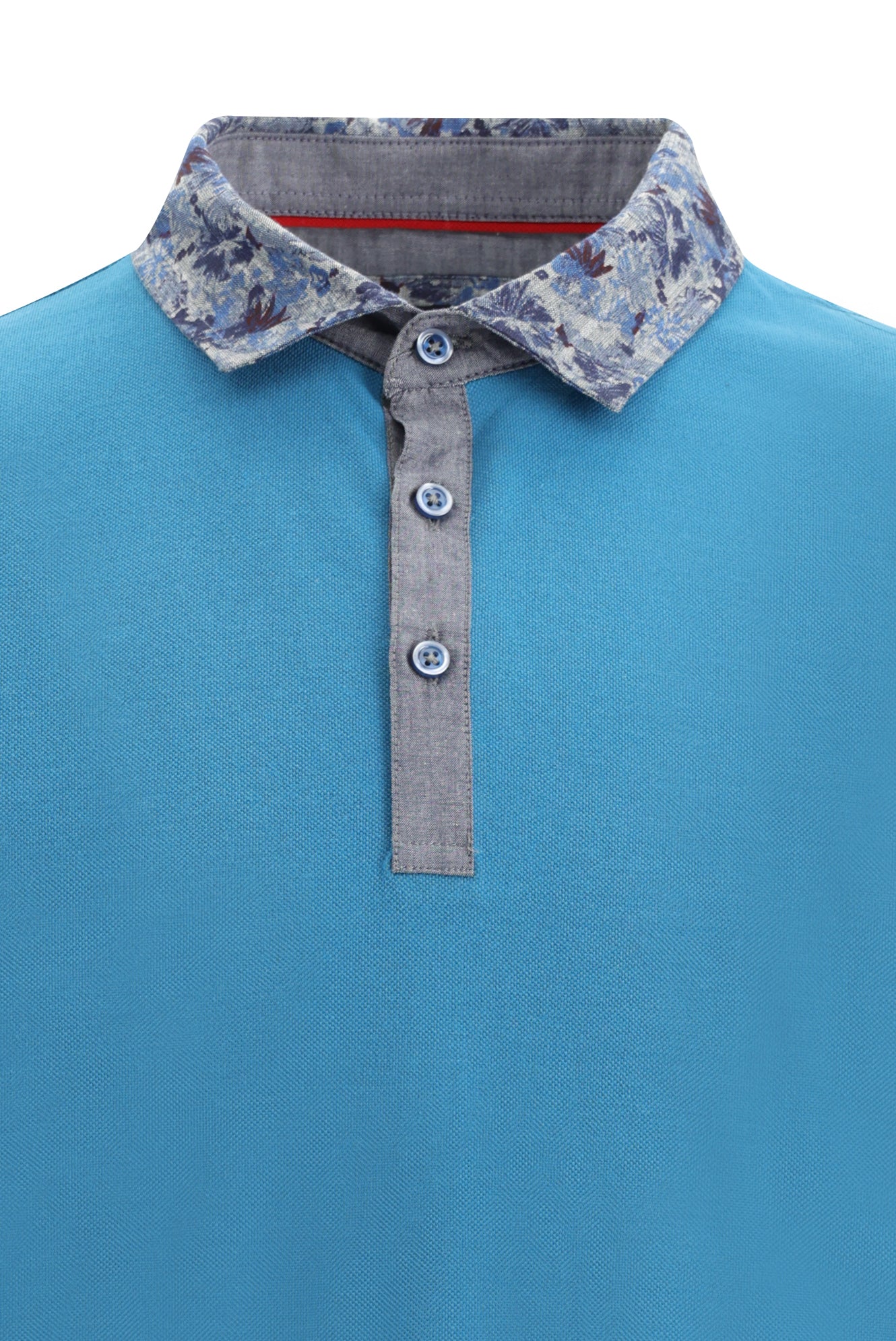 Orta Petrol Polo Yaka Regular Fit Pamuk T-shirt