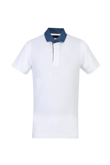 Beyaz Polo Yaka Regular Fit Pamuk T-shirt