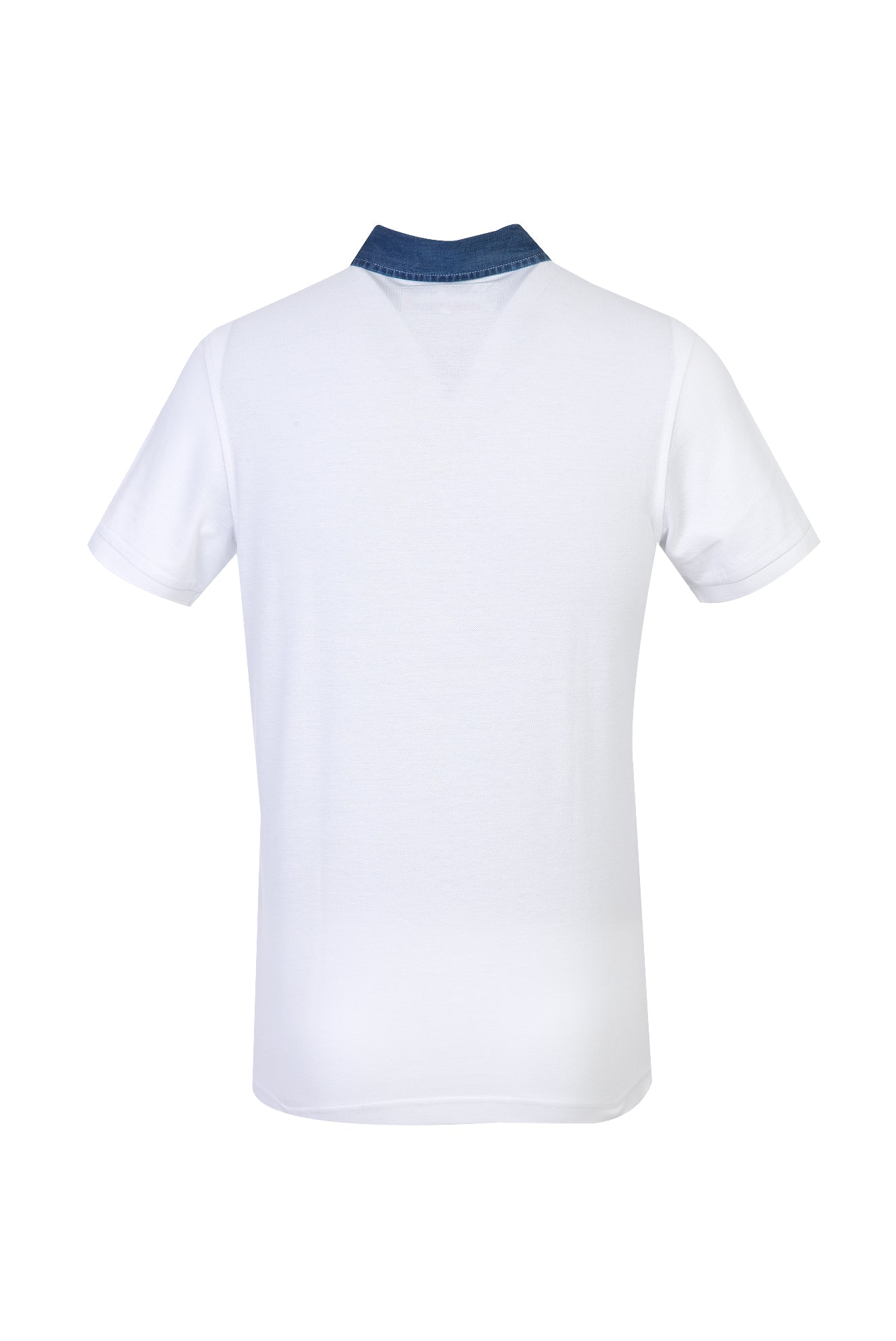 Beyaz Polo Yaka Regular Fit Pamuk T-shirt
