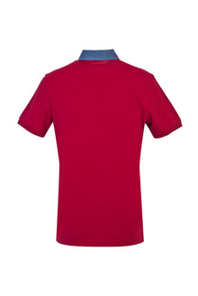 Kırmızı Polo Yaka Regular Fit Pamuk T-shirt
