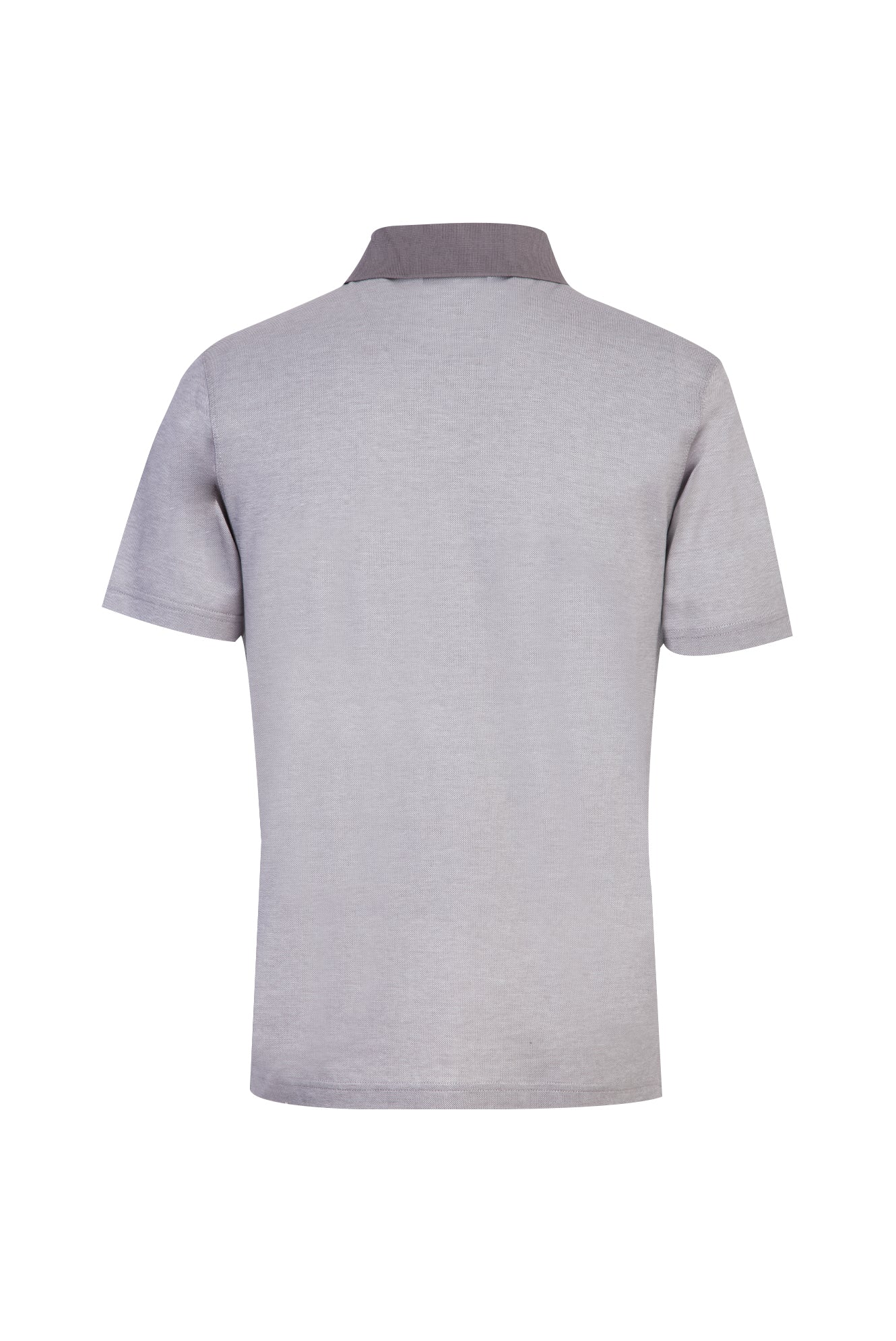 Orta Füme Polo Yaka Regular Fit Desenli Pamuk T-shirt