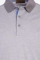 Orta Füme Polo Yaka Regular Fit Desenli Pamuk T-shirt