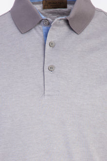 Orta Füme Polo Yaka Regular Fit Desenli Pamuk T-shirt
