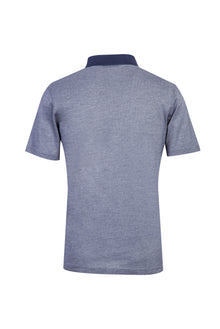 Orta Lacivert Polo Yaka Regular Fit Desenli Pamuk T-shirt