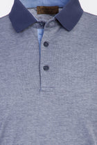 Orta Lacivert Polo Yaka Regular Fit Desenli Pamuk T-shirt