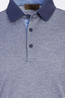 Orta Lacivert Polo Yaka Regular Fit Desenli Pamuk T-shirt
