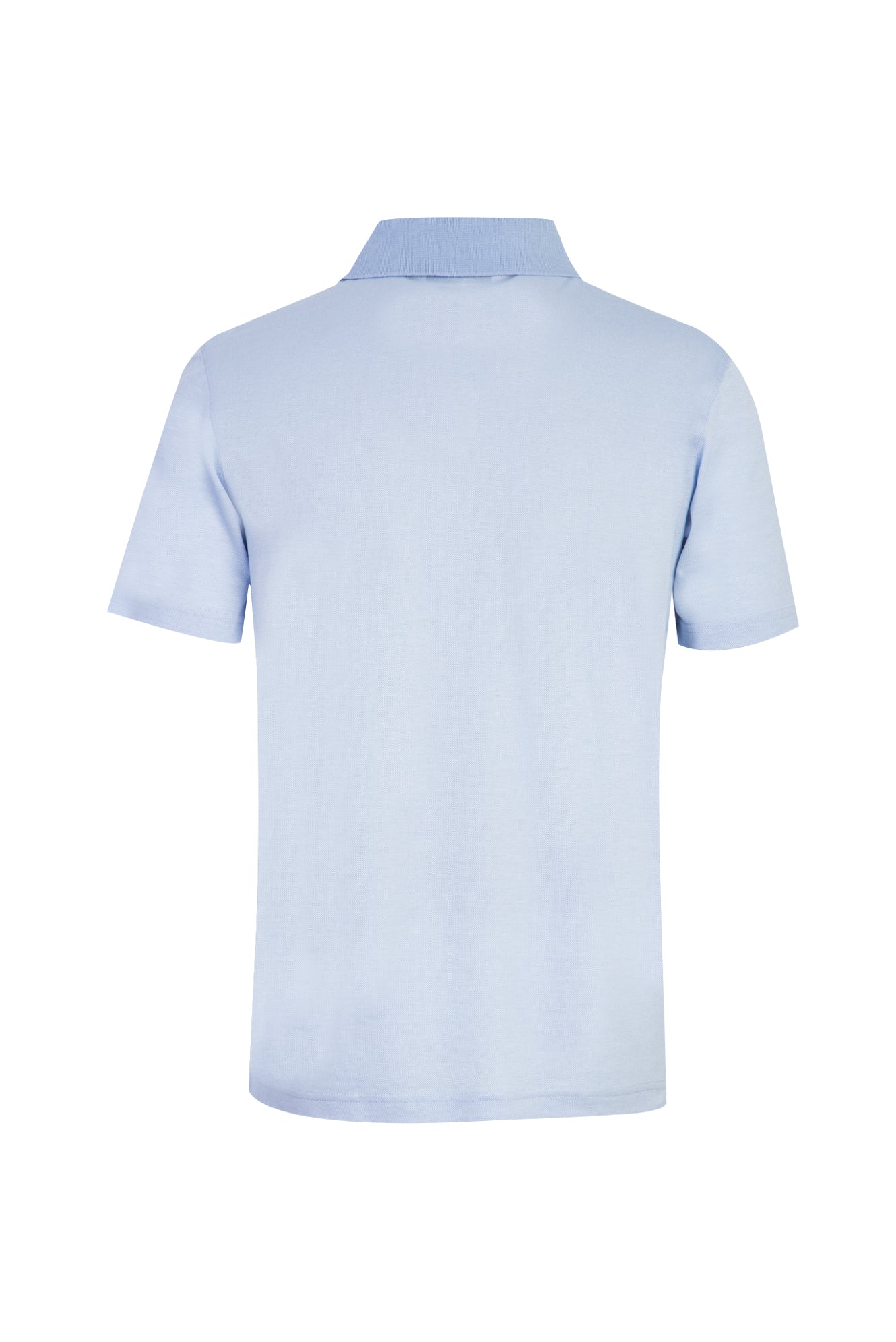 Açık Mavi Polo Yaka Regular Fit Desenli Pamuk T-shirt