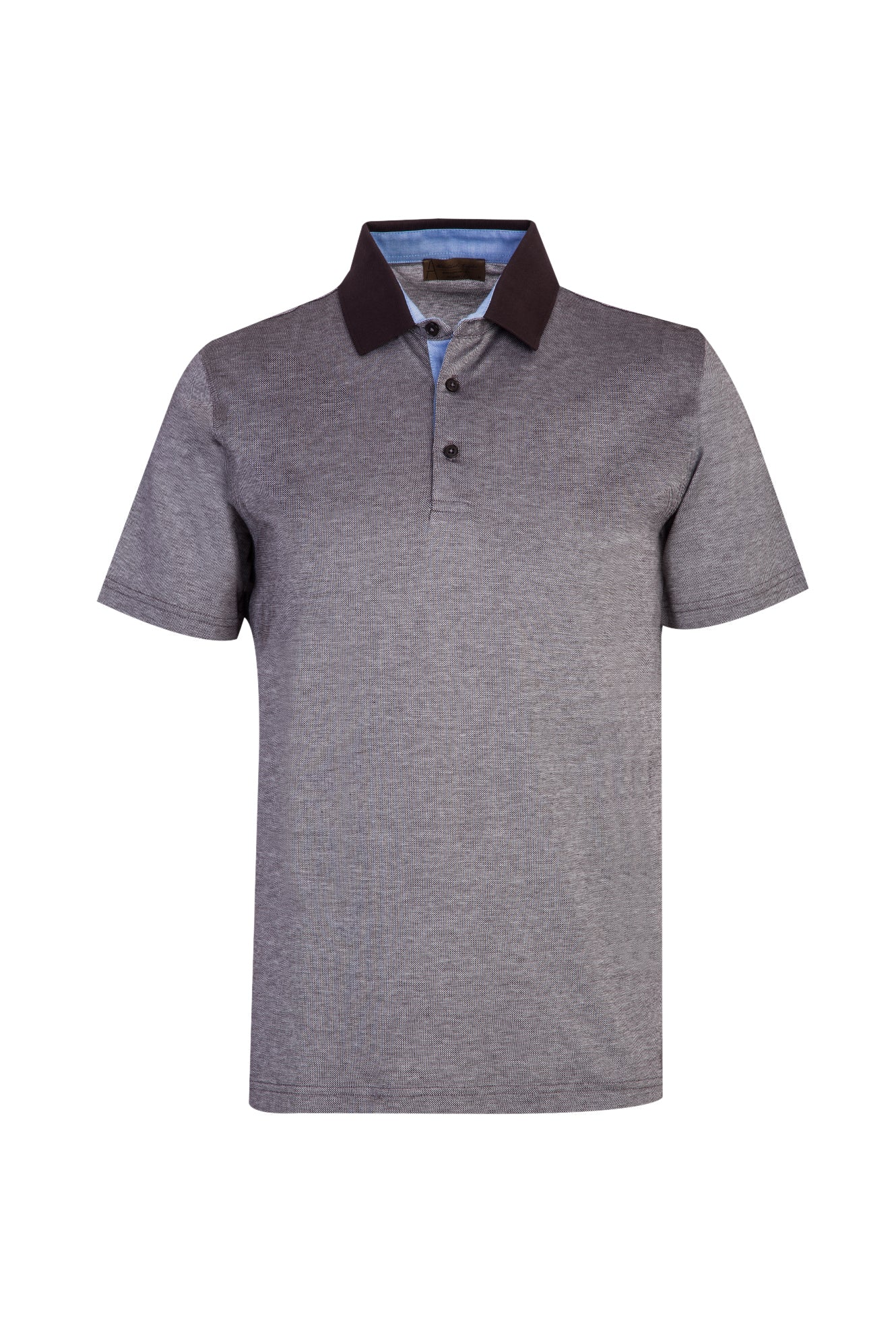 Orta Kahve Polo Yaka Regular Fit Pamuk T-shirt