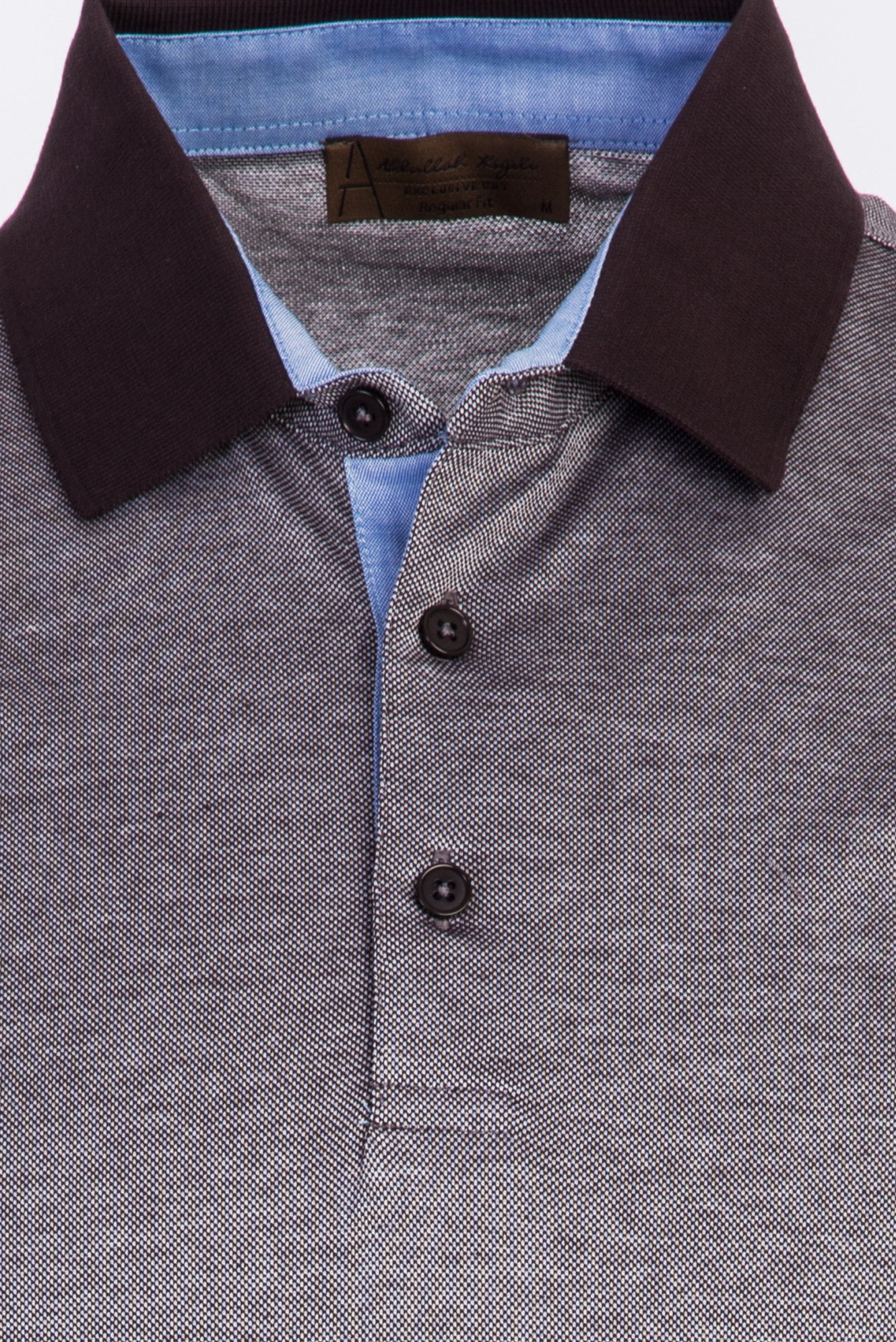 Orta Kahve Polo Yaka Regular Fit Pamuk T-shirt