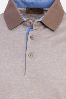 Orta Bej Polo Yaka Regular Fit Pamuk T-shirt