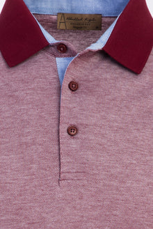 Şarap Bordo Polo Yaka Regular Fit Pamuk T-shirt