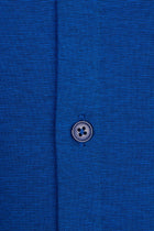 Saks Mavi Yarım İtalyan Yaka Regular Fit Gömlek T-shirt
