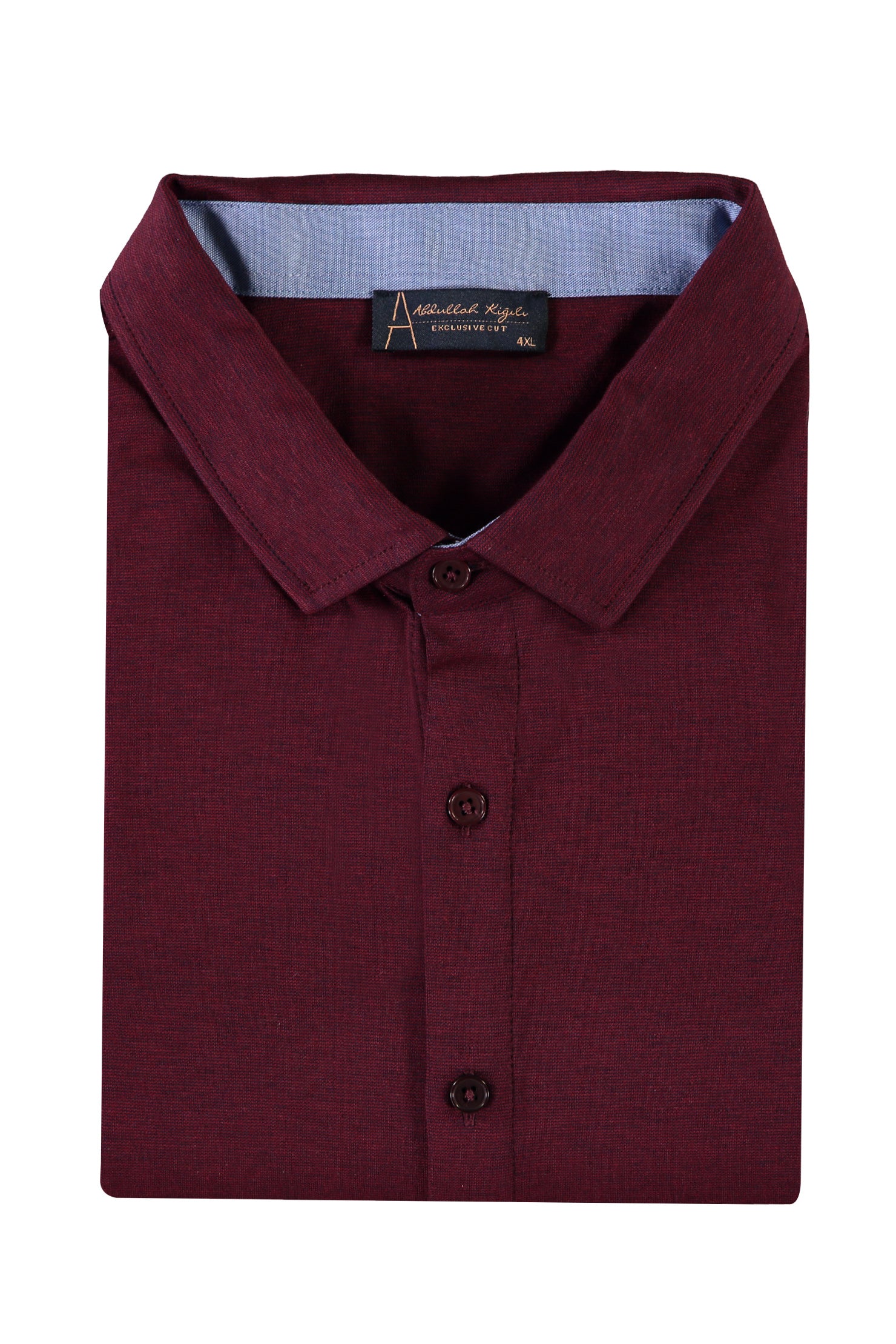 Koyu Bordo Büyük Beden Polo Yaka Gömlek Model T-shirt