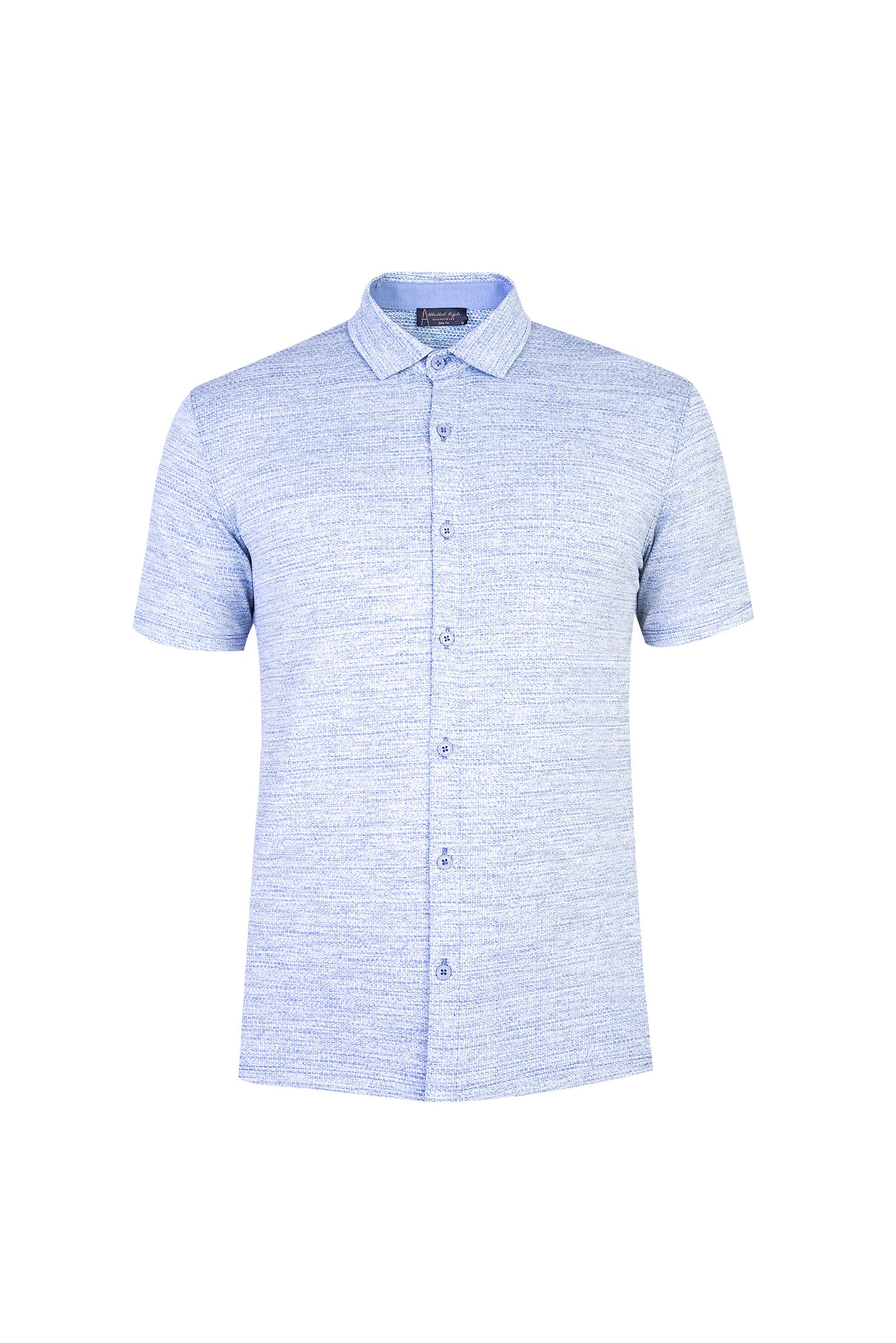 Mavi Yarım İtalyan Yaka Regular Fit Gömlek T-shirt